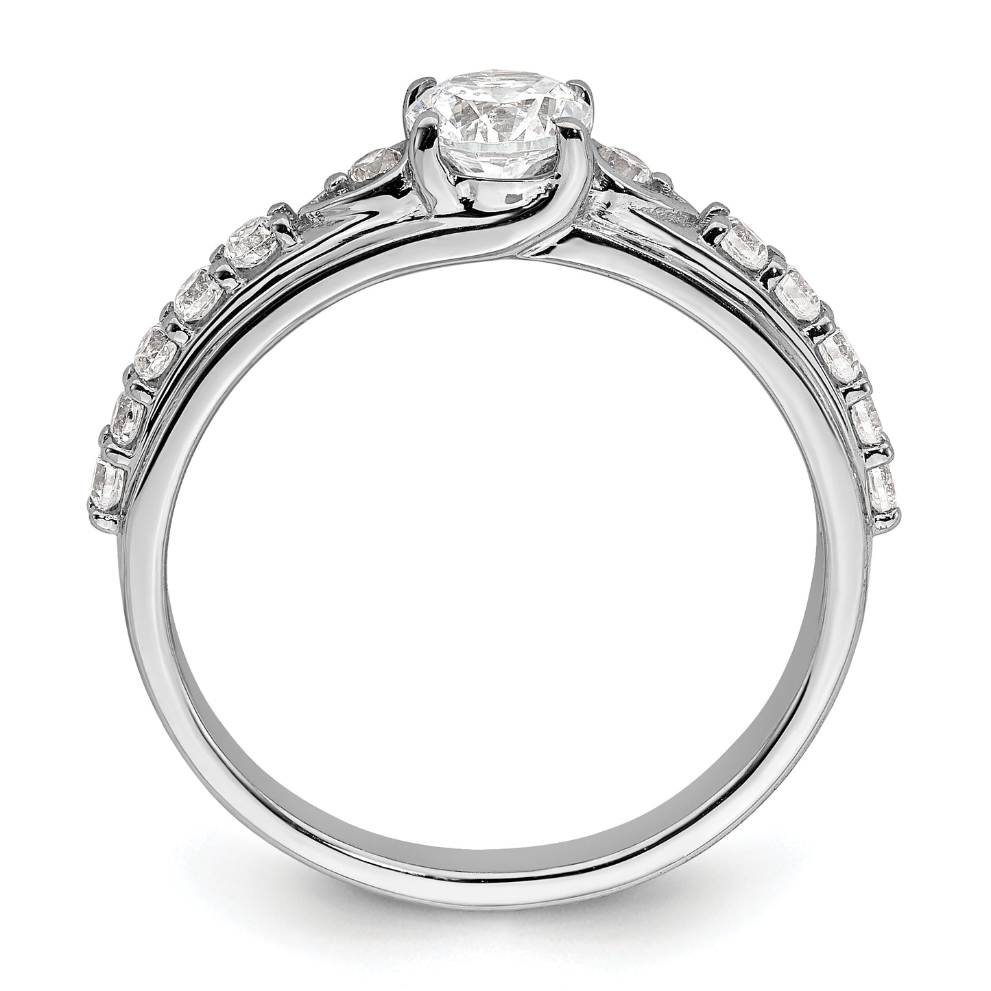 10k White Gold 3/4 Ct. Lab Grown Diamond VS/SI+ G+ Petite Engagement Ring