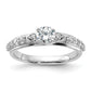 10k White Gold 3/4 Ct. Lab Grown Diamond VS/SI+ G+ Petite Engagement Ring