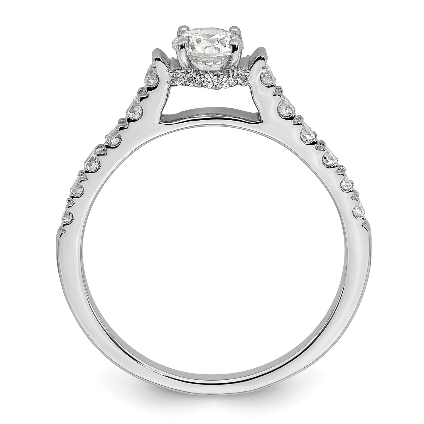 14k White Gold 7/8 Ct. Lab Grown Diamond VS/SI+ G+ Petite Engagement Ring