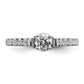 14k White Gold 7/8 Ct. Lab Grown Diamond VS/SI+ G+ Petite Engagement Ring