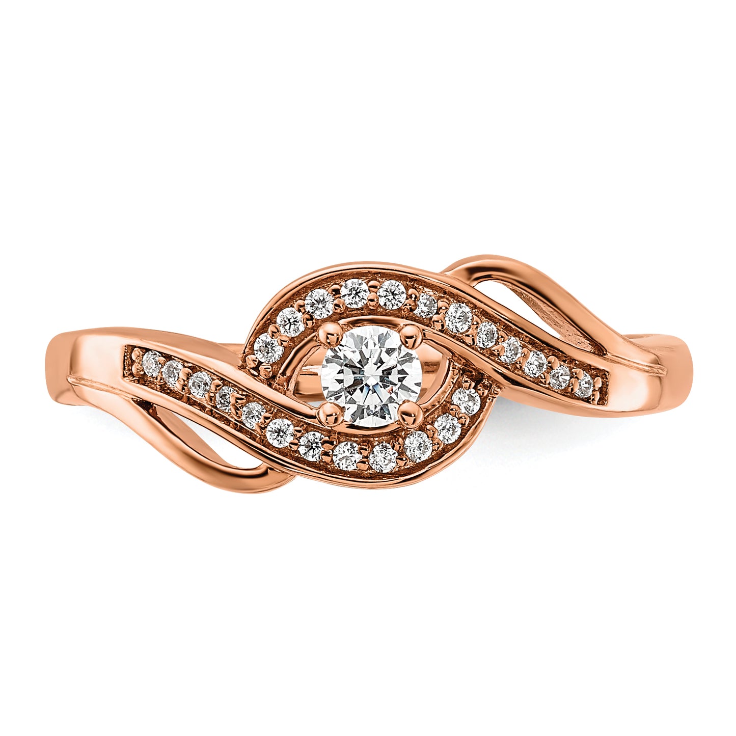 14k Rose Gold 1/5 Ct. Lab Grown Diamond VS/SI+ G+ Petite Engagement Ring