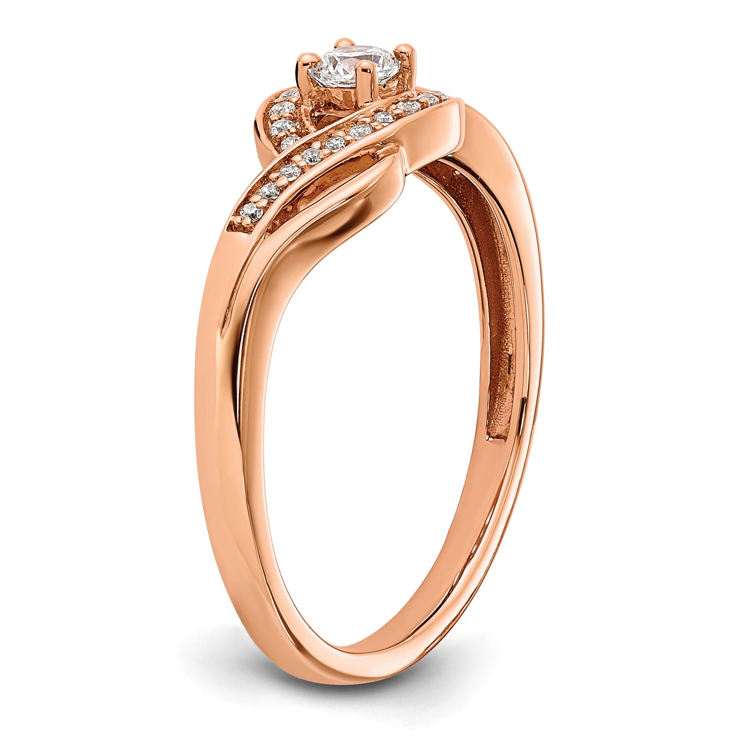 14k Rose Gold 1/5 Ct. Lab Grown Diamond VS/SI+ G+ Petite Engagement Ring