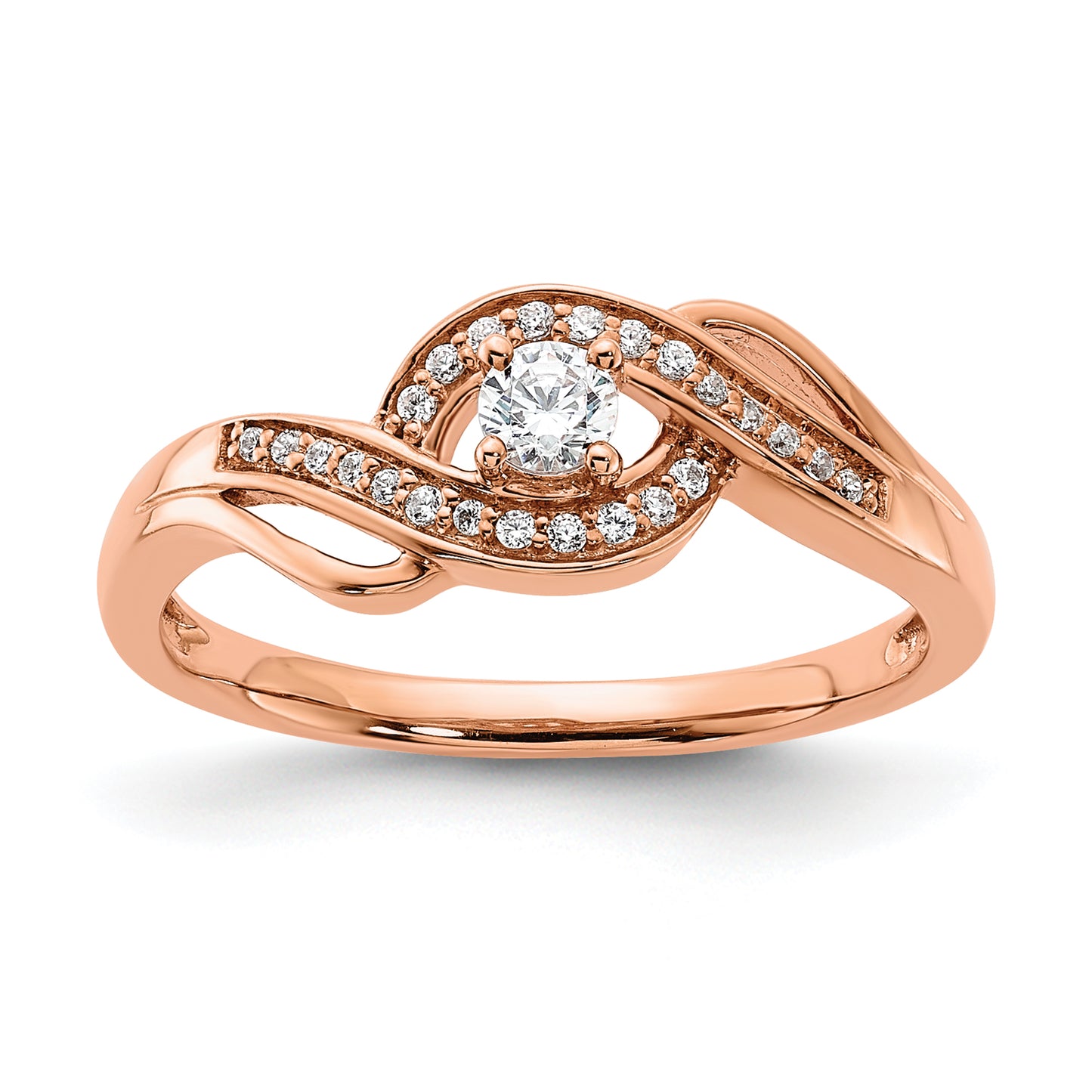 14k Rose Gold 1/5 Ct. Lab Grown Diamond VS/SI+ G+ Petite Engagement Ring