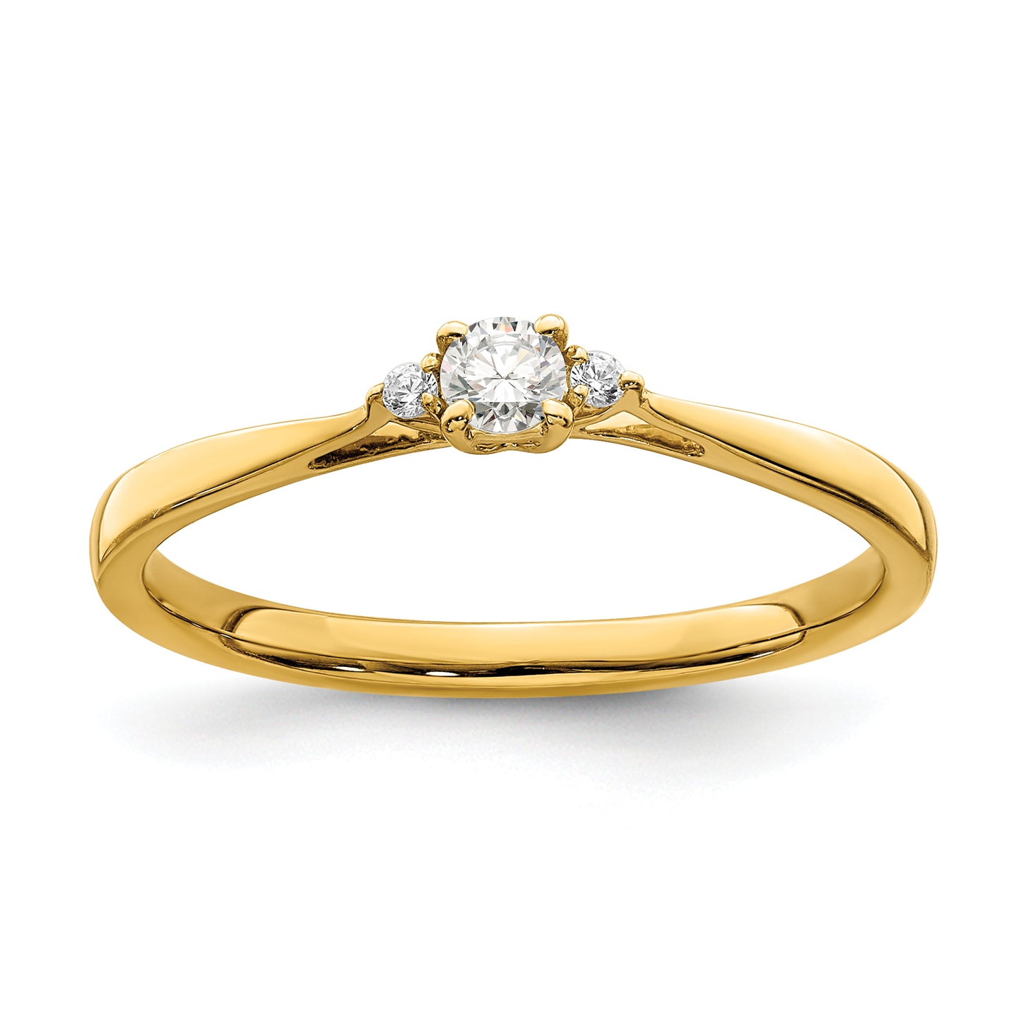 14k Yellow Gold First Promise 1/8 Ct. Lab Grown Diamond VS/SI+ G+ Petite Engagement Ring