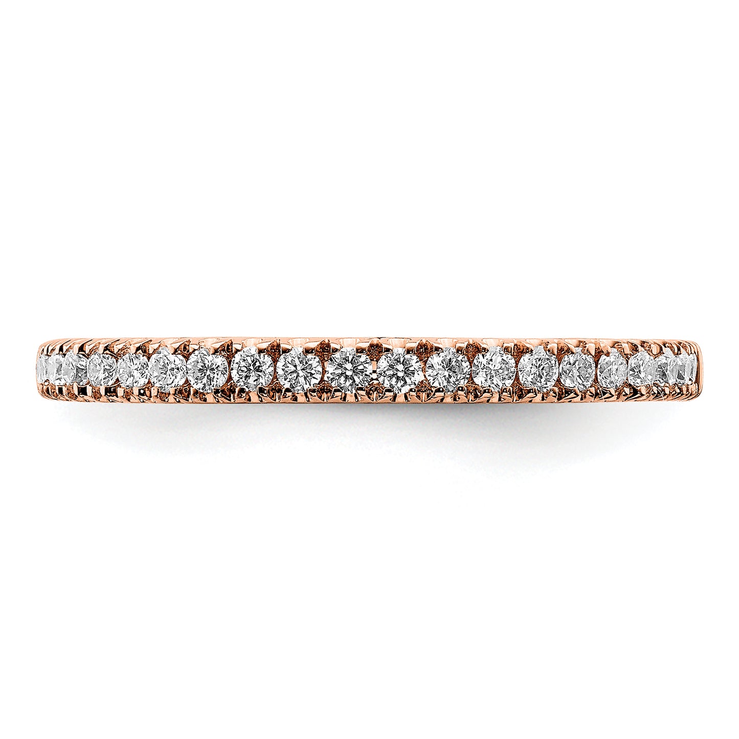 14k Rose Gold 1/4 Ct. Lab Grown Diamond VS/SI+ G+ Wedding Band Ring