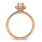 14k Rose Gold 3/4 Ct. Lab Grown Diamond VS/SI+ G+ Round Halo Engagement Ring