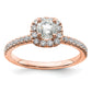 14k Rose Gold 3/4 Ct. Lab Grown Diamond VS/SI+ G+ Round Halo Engagement Ring