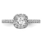 14k White Gold 3/4 Ct. Lab Grown Diamond VS/SI+ G+ Round Halo Engagement Ring