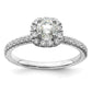 14k White Gold 3/4 Ct. Lab Grown Diamond VS/SI+ G+ Round Halo Engagement Ring