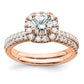 14k Rose Gold 1 Ct. Lab Grown Diamond VS/SI+ G+ Complete Round Halo Engagement Ring