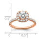 14k Rose Gold 1 Ct. Lab Grown Diamond VS/SI+ G+ Complete Round Halo Engagement Ring