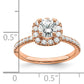 14k Rose Gold 1 Ct. Lab Grown Diamond VS/SI+ G+ Round Halo Engagement Ring