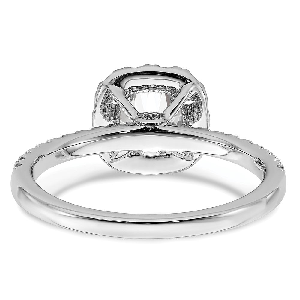 14k White Gold 1 Ct. Lab Grown Diamond VS/SI+ G+ Complete Round Halo Engagement Ring