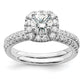 14k White Gold 1 Ct. Lab Grown Diamond VS/SI+ G+ Complete Round Halo Engagement Ring