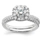 14k White Gold 1 Ct. Lab Grown Diamond VS/SI+ G+ Round Halo Engagement Ring