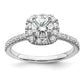 14k White Gold 1 Ct. Lab Grown Diamond VS/SI+ G+ Complete Round Halo Engagement Ring