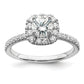 14k White Gold 1 Ct. Lab Grown Diamond VS/SI+ G+ Round Halo Engagement Ring