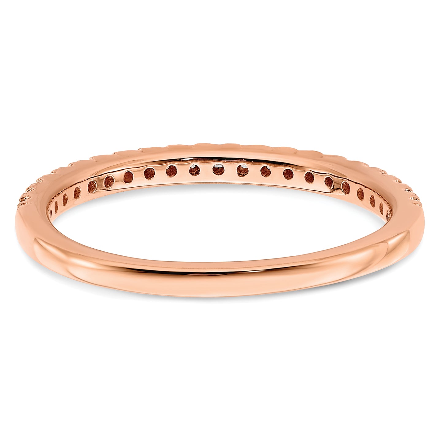 14k Rose Gold 1/4 Ct. Lab Grown Diamond VS/SI+ G+ Wedding Band Ring