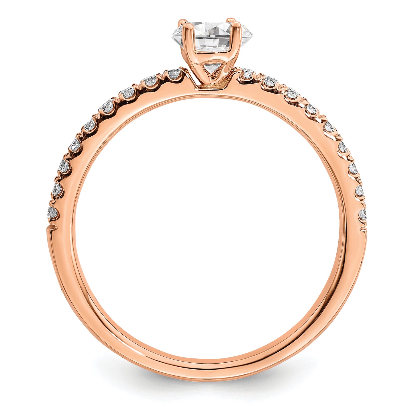 14k Rose Gold 1/2 Ct. Lab Grown Diamond VS/SI+ G+ Round Engagement Ring