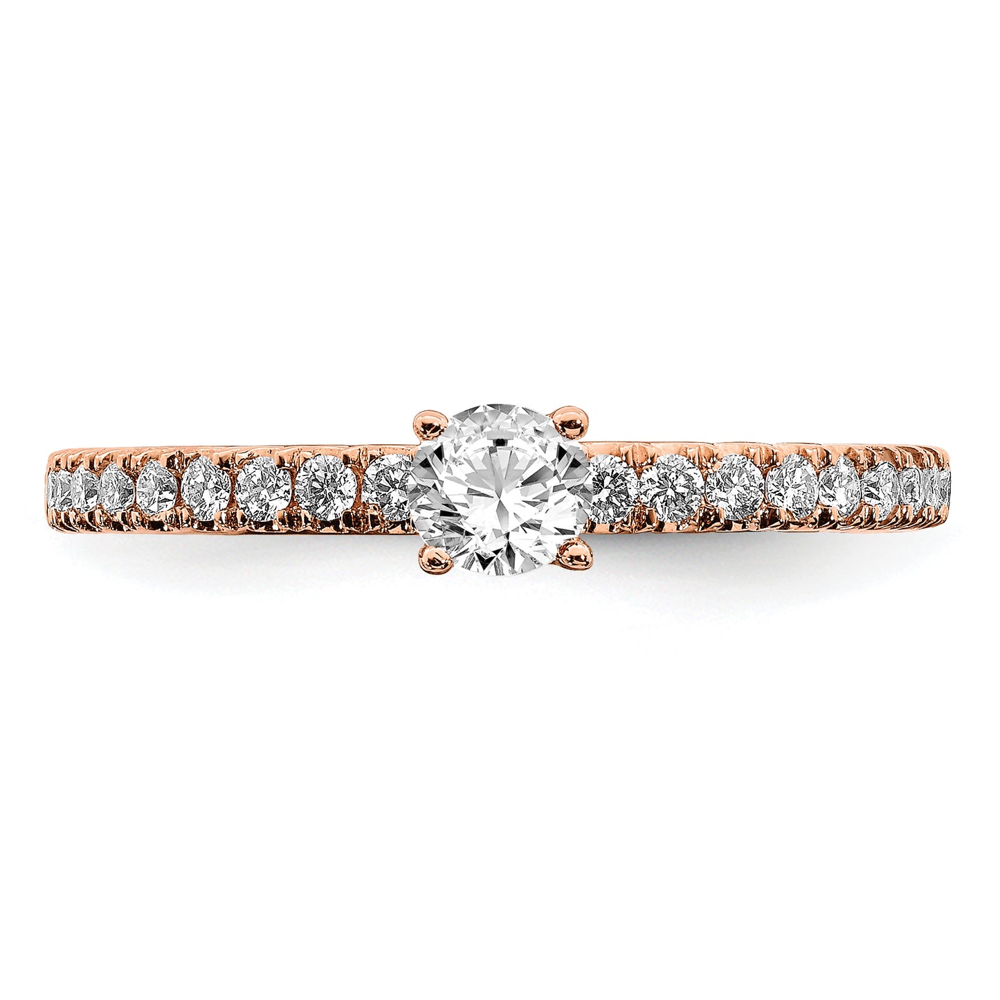 14k Rose Gold 1/2 Ct. Lab Grown Diamond VS/SI+ G+ Round Engagement Ring