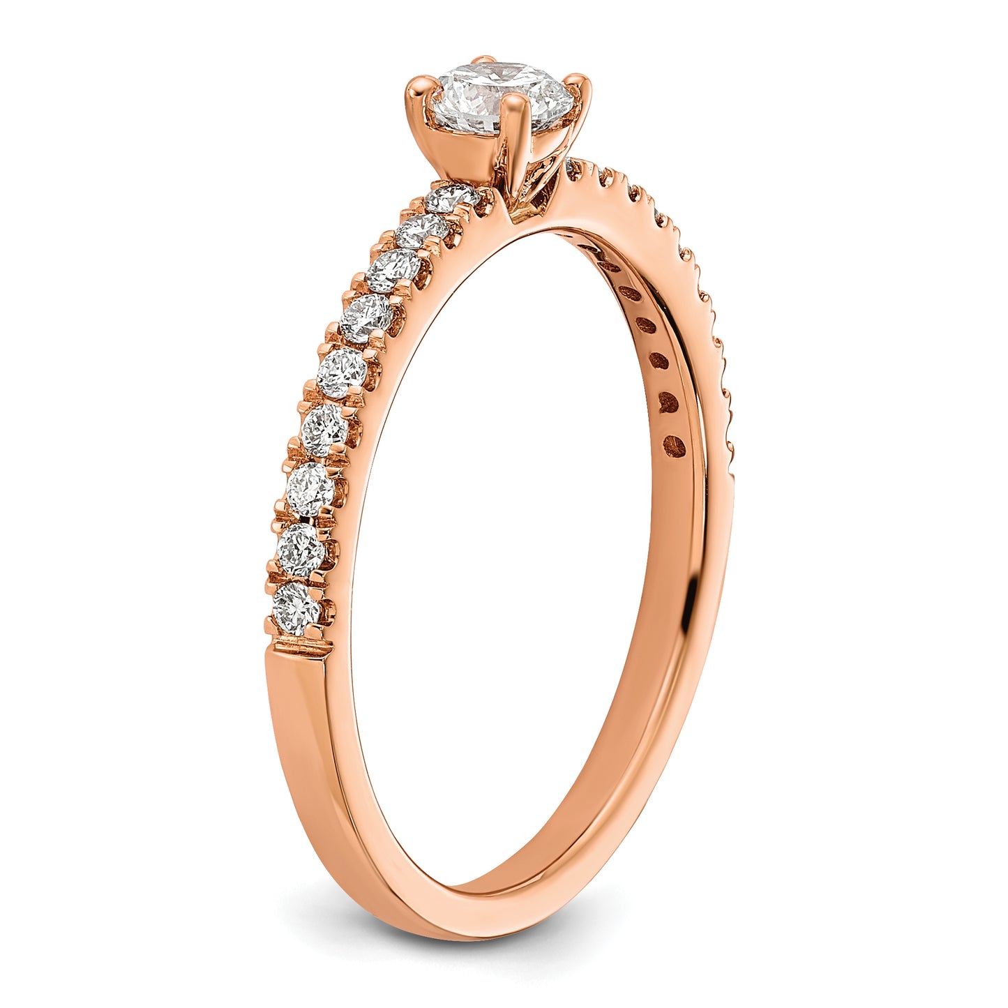 14k Rose Gold 1/2 Ct. Lab Grown Diamond VS/SI+ G+ Round Engagement Ring