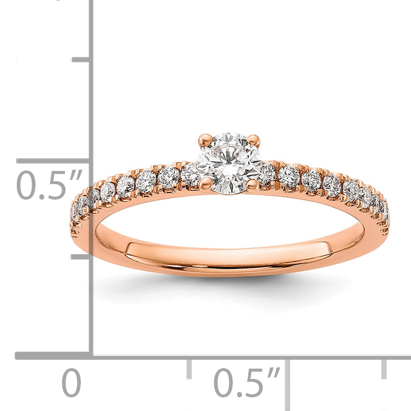 14k Rose Gold 1/2 Ct. Lab Grown Diamond VS/SI+ G+ Round Engagement Ring