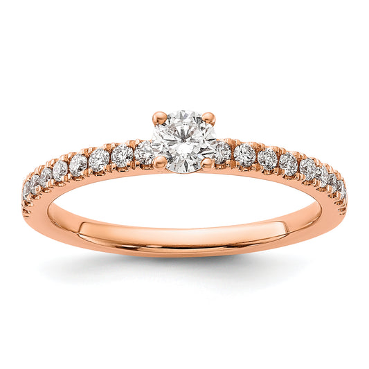 14k Rose Gold 1/2 Ct. Lab Grown Diamond VS/SI+ G+ Round Engagement Ring