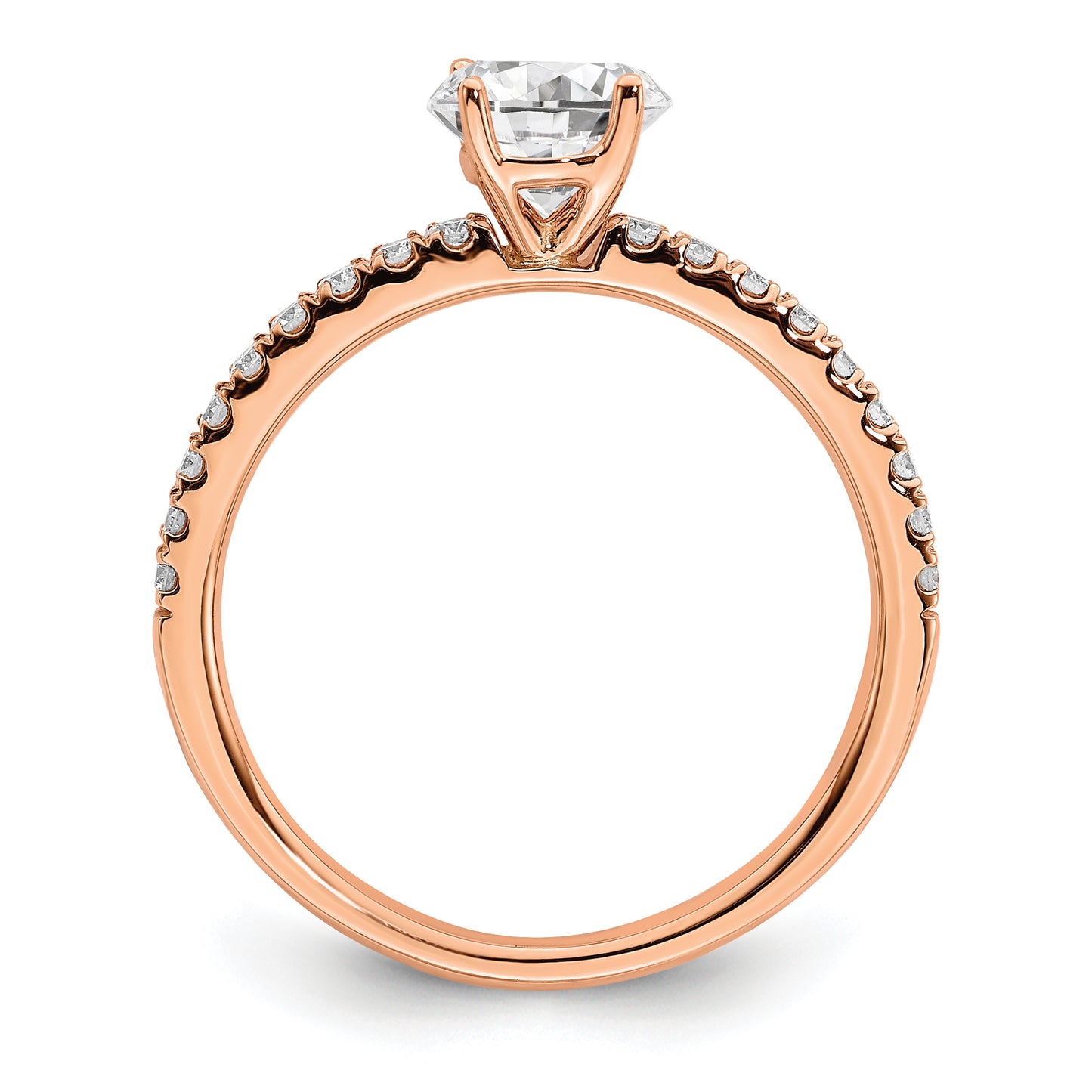 14k Rose Gold 3/4 Ct. Lab Grown Diamond VS/SI+ G+ Round Engagement Ring