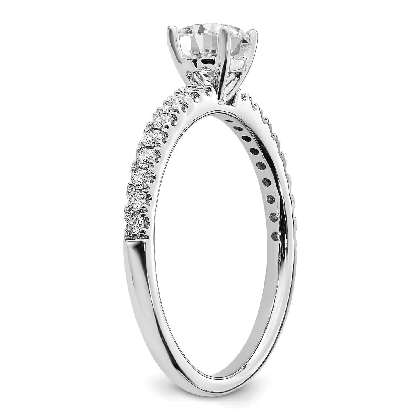 14k White Gold 3/4 Ct. Lab Grown Diamond VS/SI+ G+ Round Engagement Ring