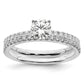 14k White Gold 1/2 Ct. Lab Grown Diamond VS/SI+ G+ Complete Round Size 8 Engagement Ring