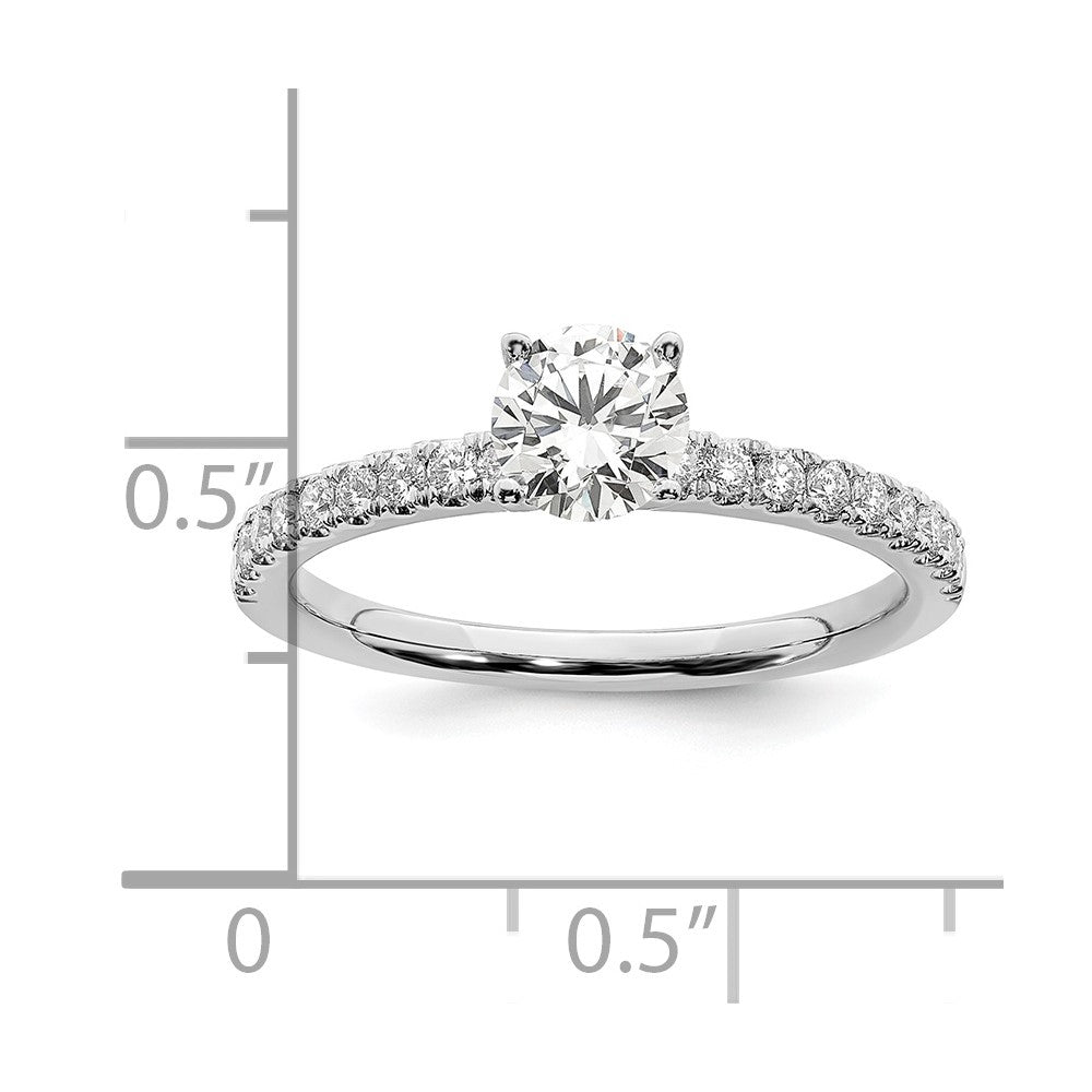 14k White Gold 3/4 Ct. Lab Grown Diamond VS/SI+ G+ Complete Round Size 8 Engagement Ring