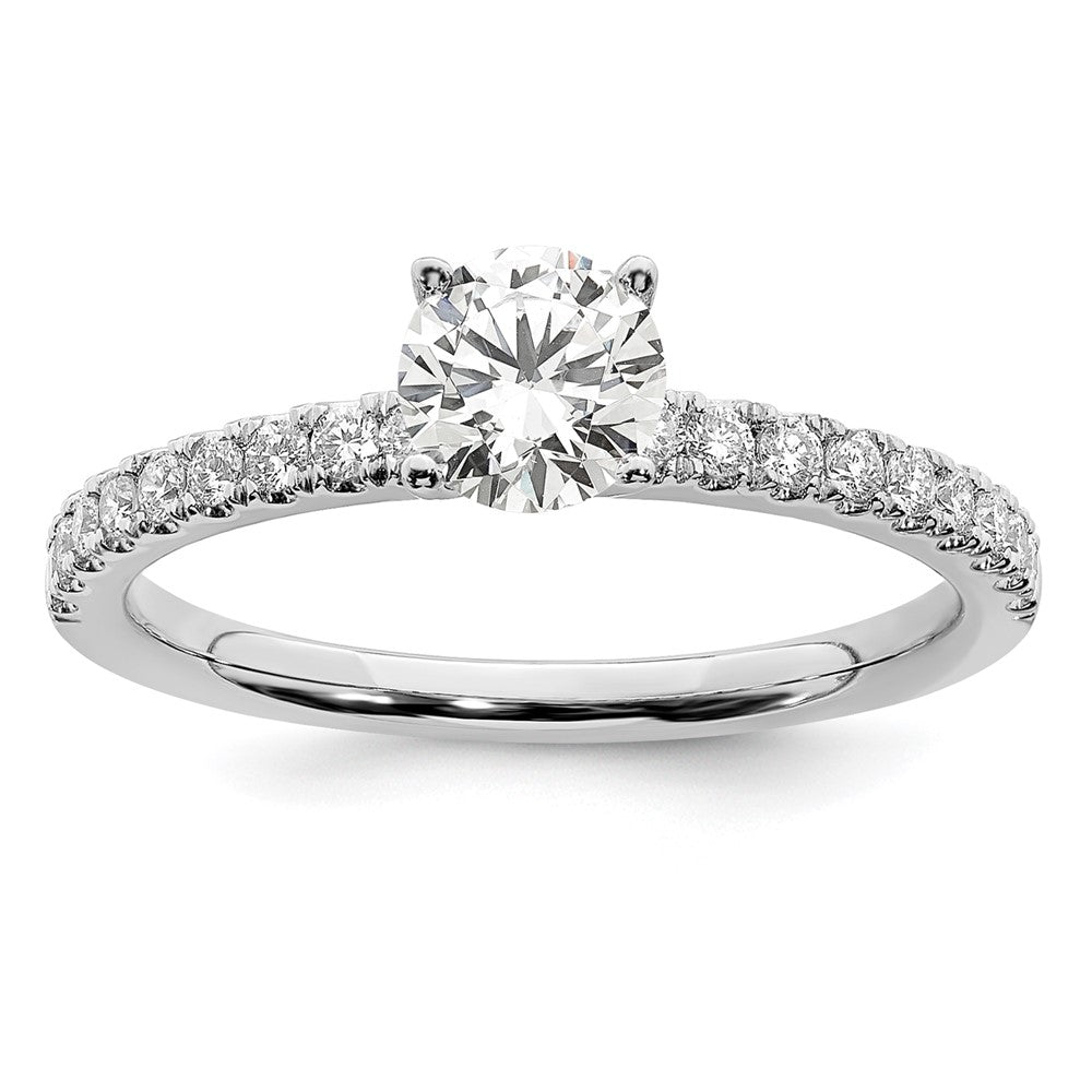 14k White Gold 3/4 Ct. Lab Grown Diamond VS/SI+ G+ Complete Round Size 7 Engagement Ring