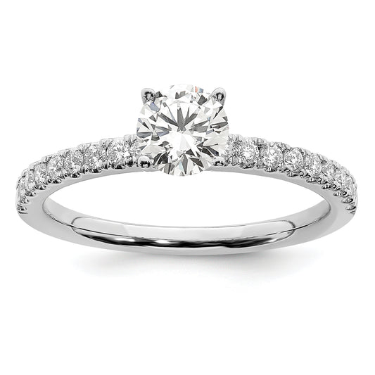 14k White Gold 1 Ct. Lab Grown Diamond VS/SI+ G+ Round Engagement Ring