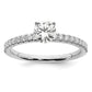 14k White Gold 3/4 Ct. Lab Grown Diamond VS/SI+ G+ Complete Round Size 5 Engagement Ring