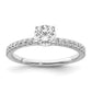 14k White Gold 3/4 Ct. Lab Grown Diamond VS/SI+ G+ Semi Mount Round Size 6 Engagement Ring