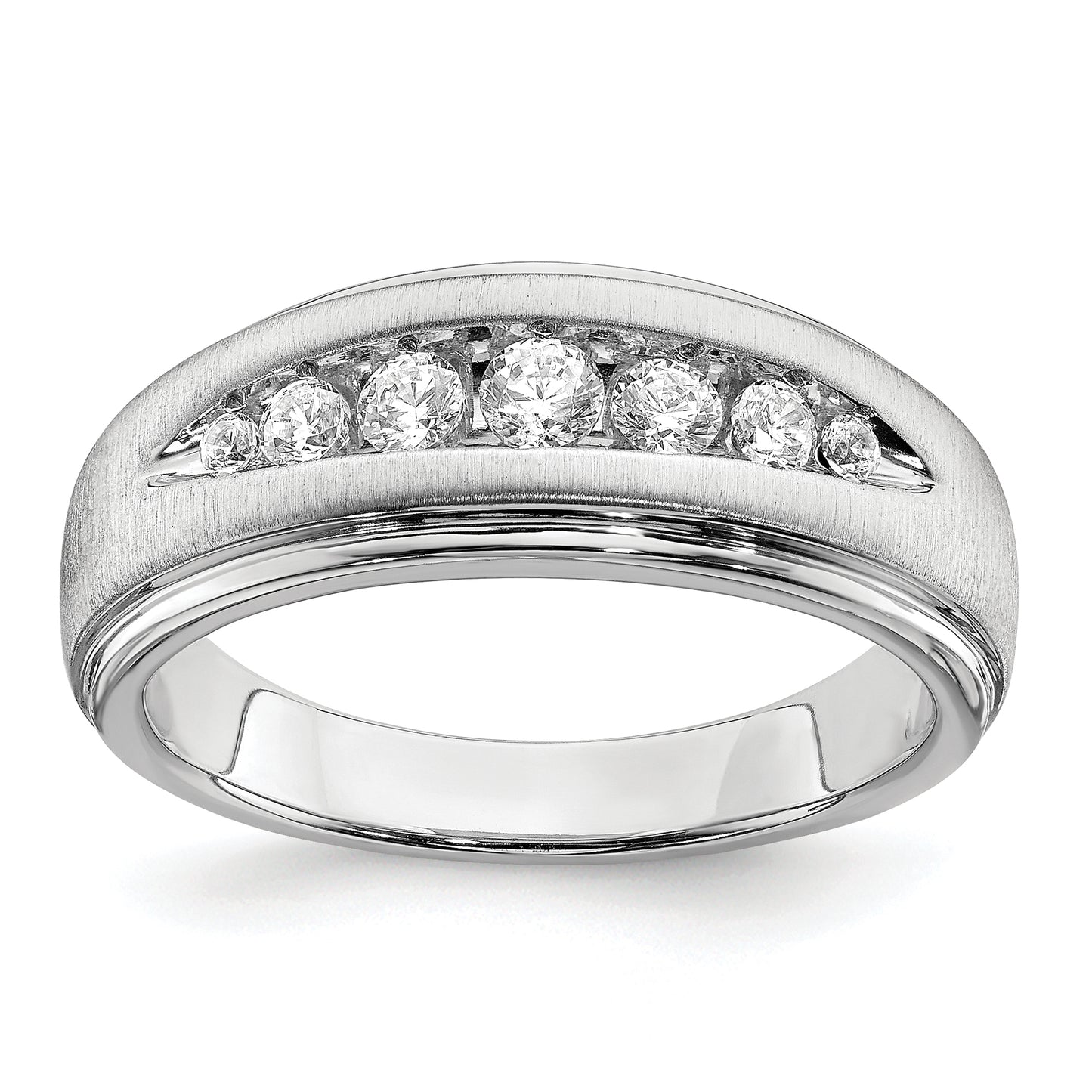 14K White Gold Lab Grown Diamond. VS/SI+ G+ Double Miligrain Mens Ring