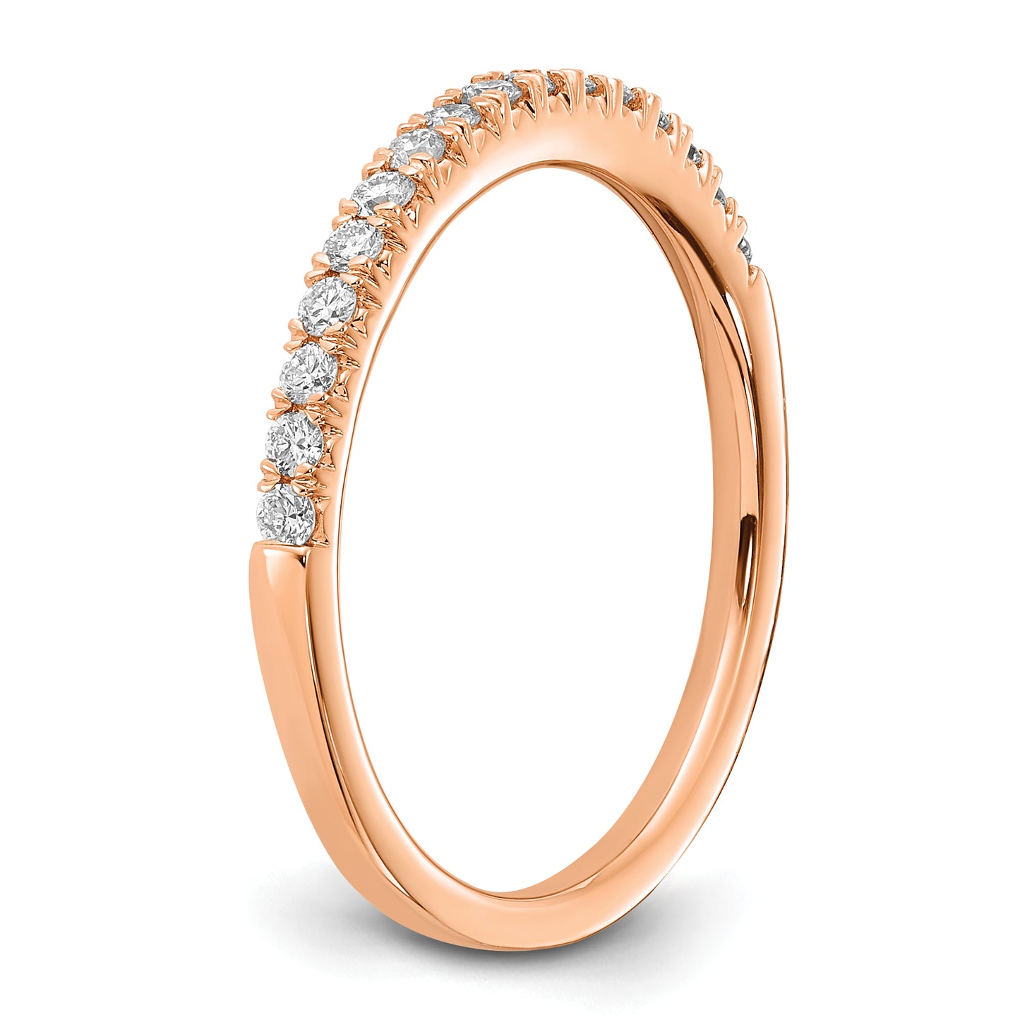 14k Rose Gold 1/4 Ct. Lab Grown Diamond VS/SI+ G+ Wedding Band Ring