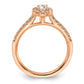 14k Rose Gold 1/2 Ct. Lab Grown Diamond VS/SI+ G+ Round Complete Halo Engagement Ring