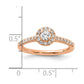 14k Rose Gold 1/2 Ct. Lab Grown Diamond VS/SI+ G+ Round Complete Halo Engagement Ring