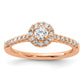 14k Rose Gold 1/2 Ct. Lab Grown Diamond VS/SI+ G+ Round Complete Halo Engagement Ring