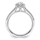 14k White Gold 1/2 Ct. Lab Grown Diamond VS/SI+ G+ Round Complete Halo Engagement Ring