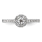 14k White Gold 1/2 Ct. Lab Grown Diamond VS/SI+ G+ Round Complete Halo Engagement Ring