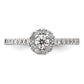 14k White Gold 1/2 Ct. Lab Grown Diamond VS/SI+ G+ Round Halo Engagement Ring