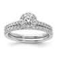 14k White Gold 1/2 Ct. Lab Grown Diamond VS/SI+ G+ Round Complete Halo Engagement Ring