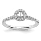 14k White Gold 1/2 Ct. Lab Grown Diamond VS/SI+ G+ Round Complete Halo Engagement Ring