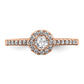 14k Rose Gold 3/4 Ct. Lab Grown Diamond VS/SI+ G+ Round Complete Halo Engagement Ring