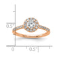 14k Rose Gold 3/4 Ct. Lab Grown Diamond VS/SI+ G+ Round Complete Halo Engagement Ring