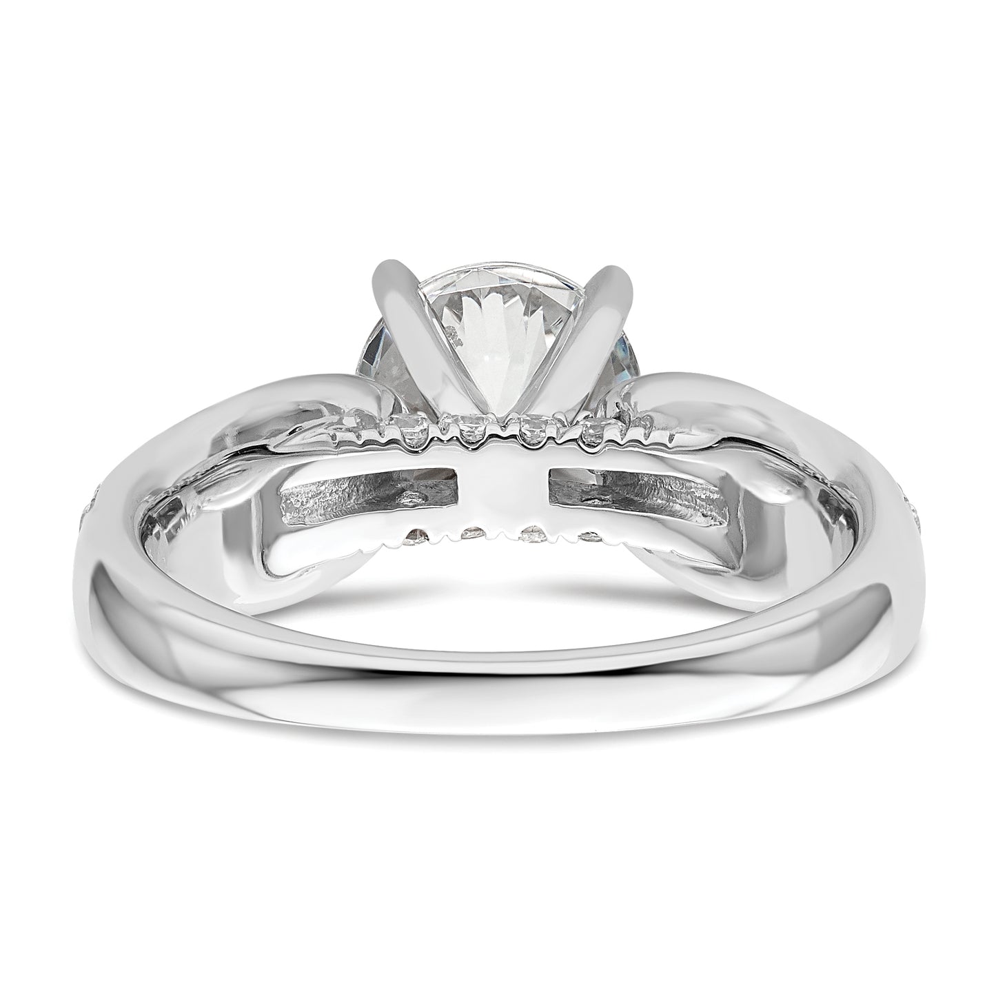 14k White Gold 5/8 Ct. Lab Grown Diamond VS/SI+ G+ 1 1/2 Ct. Center Round Shared Prong Engagement Ring