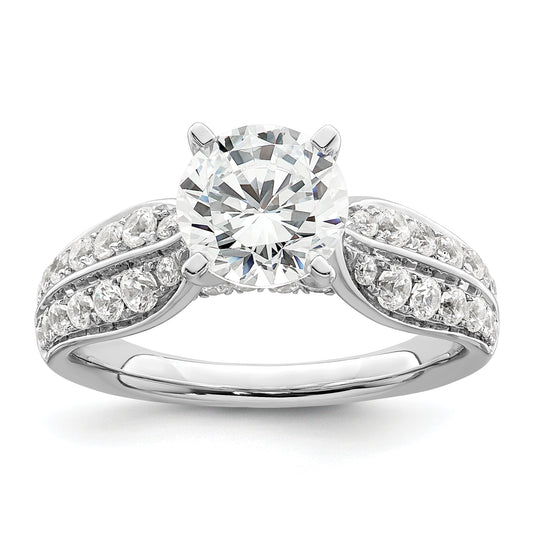 14k White Gold 5/8 Ct. Lab Grown Diamond VS/SI+ G+ 1 1/2 Ct. Center Round Shared Prong Engagement Ring