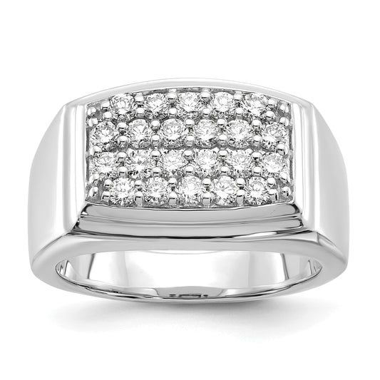 10k White Gold 1 Ct. Lab Grown Diamond VS/SI+ G+ Cluster Men's Ring